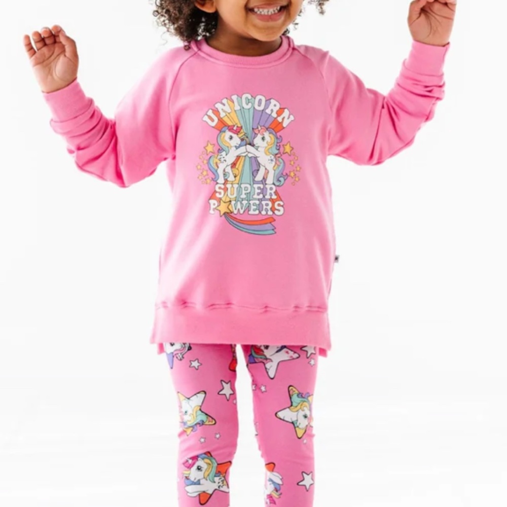 Bums and Roses My Little Pony Classic Pink Crew Neck and Leggings size 7/8y